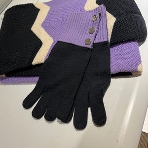 Tory Burch wool scarf and matching gloves
